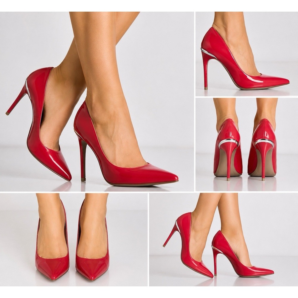 Marc Fisher Garick-R Red Patent Pumps Size 8 - Pointed Toe Stiletto Heels, Glam